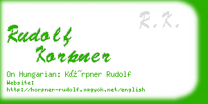 rudolf korpner business card